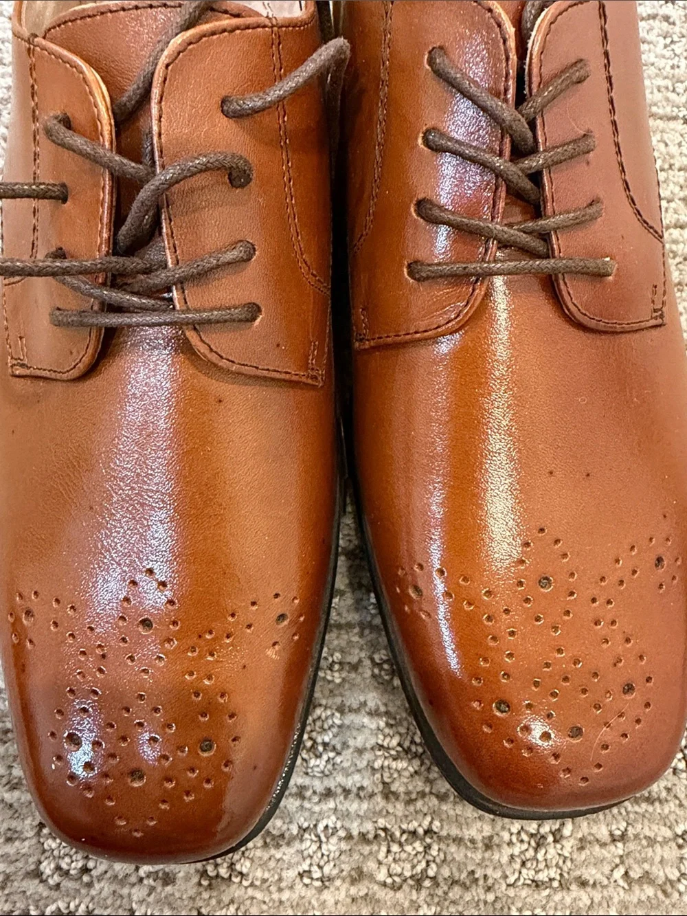 Boys Dress Shoes Florsheim Brown Leather Derby Oxfords